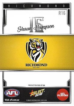 2018 Select AFL Club Team Sets - Richmond Tigers #R16 Shaun Hampson Back
